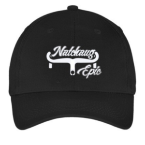 Natchaug Epic embroidered ball cap in black with white logo
